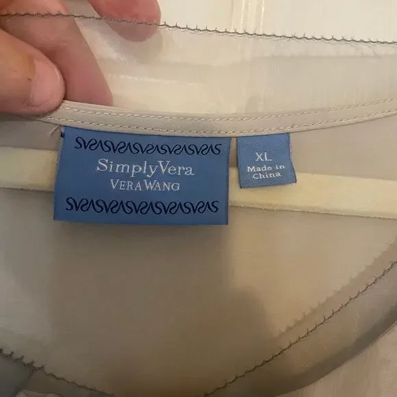 Simply Vera Vera Wang sequined tank w/ tulle overlay size XL - Picture 3 of 13